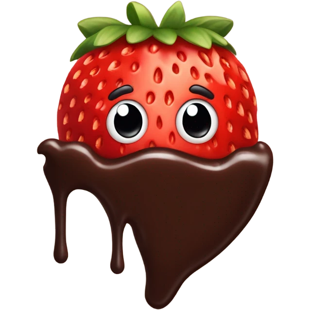 strawberries with chocolate emoji