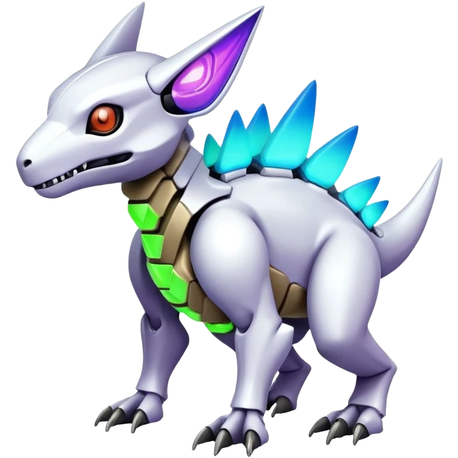  exotic colorful futuristic modern cyber-Cubone-Fakémon-Digimon-Trico-Vernid-creature emoji
