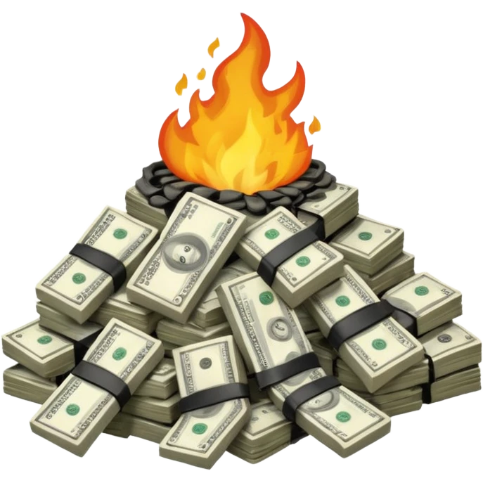 burning one money emoji