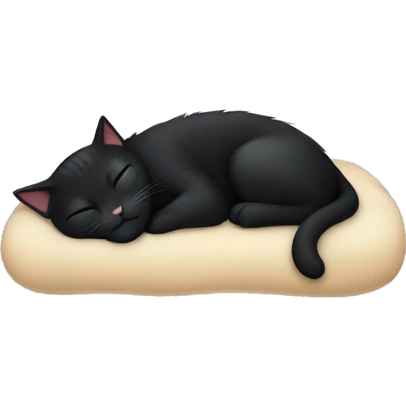 black cat sleeping emoji
