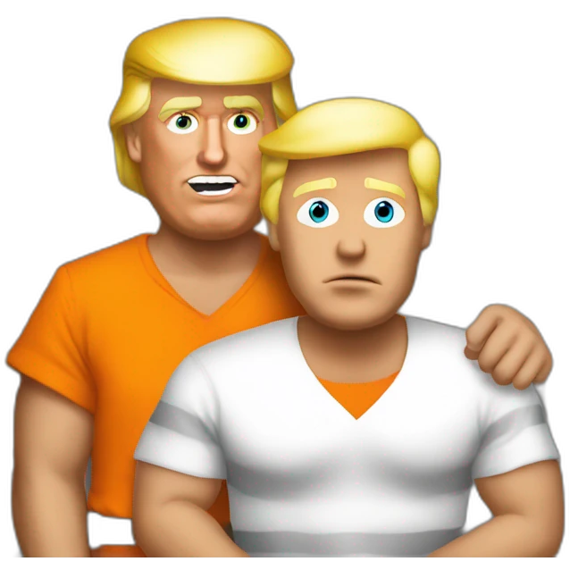 Donald trump in prison with his cellmate emoji