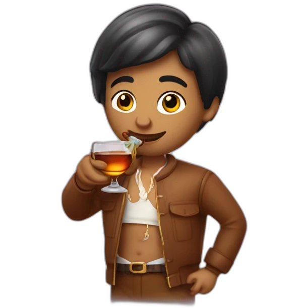Barby drinking Kizlyar brandy emoji