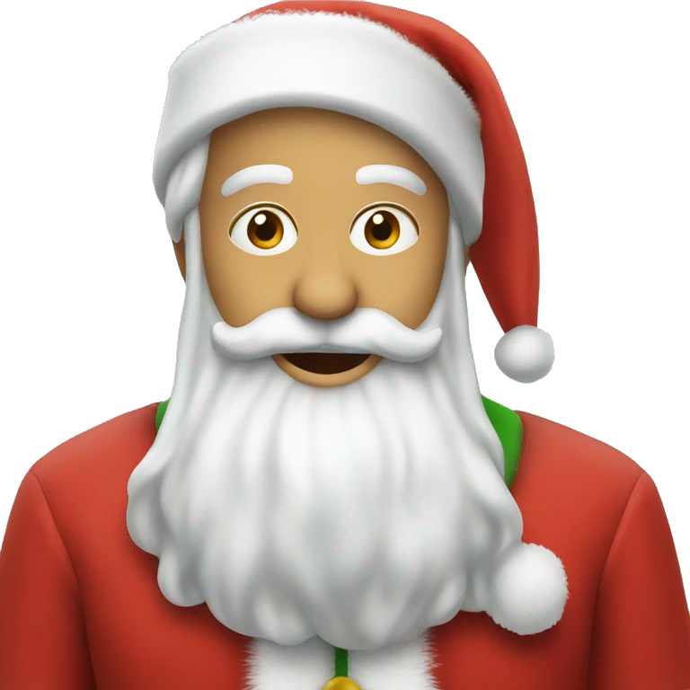 Santa Claus holding an Elf emoji