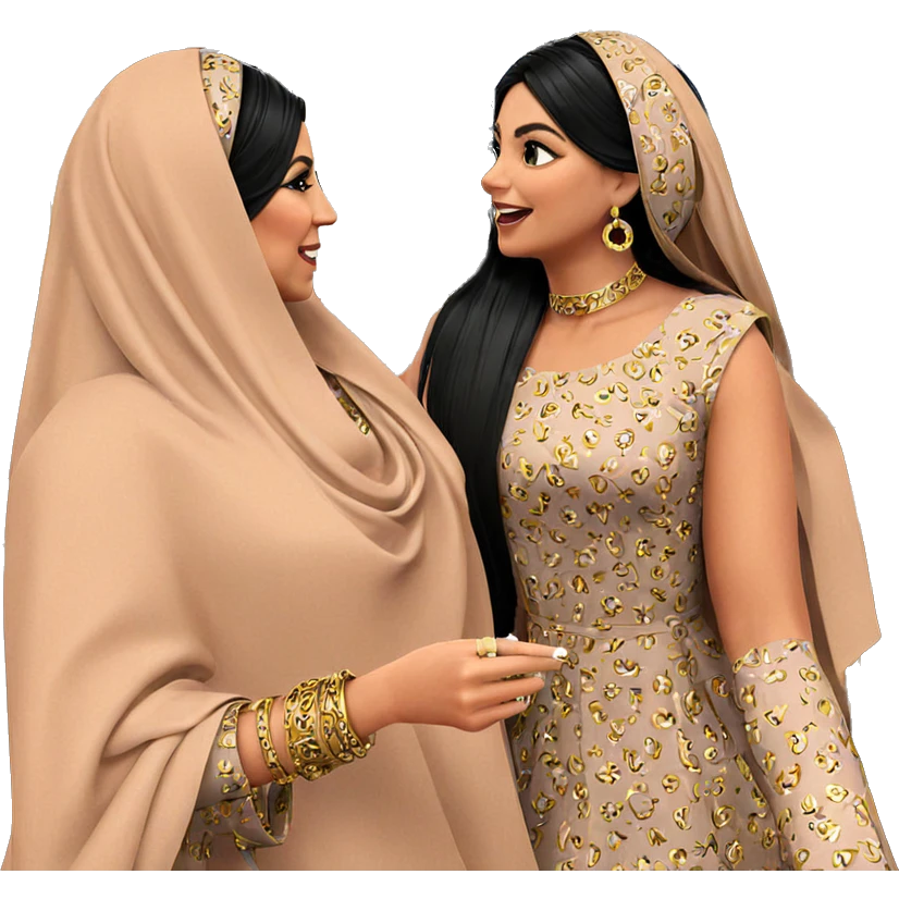 girls in stylish dresses indoors emoji