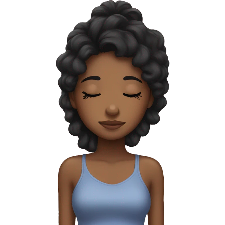 Black hair girl sleeping  emoji