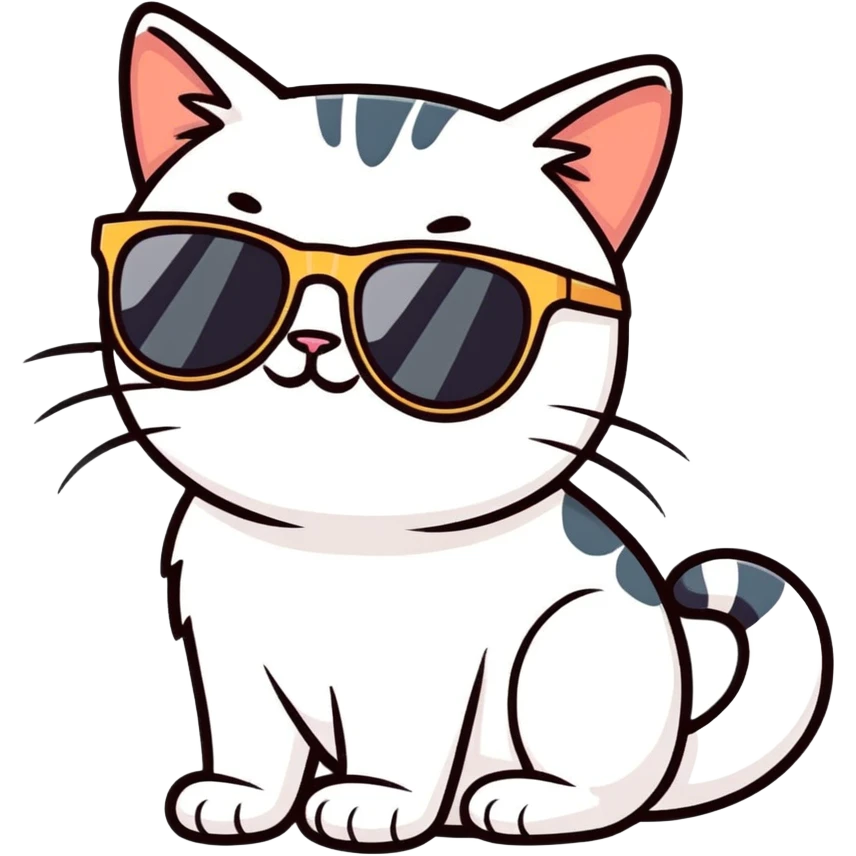 Cat with sunglasses emoji