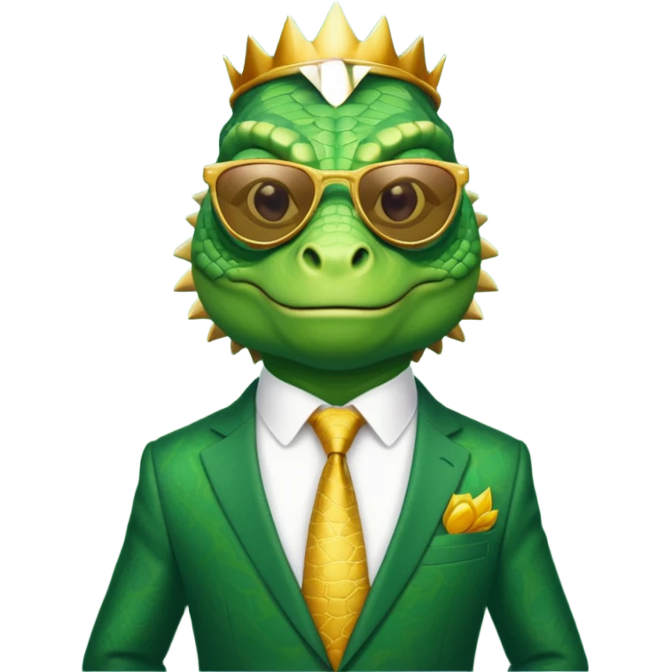 rich capitalist iguana king gold sunglasses emoji