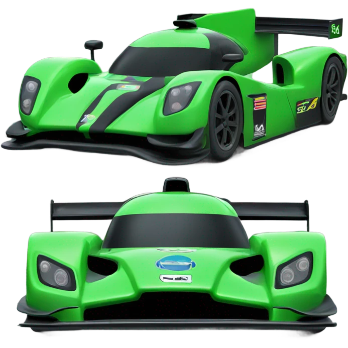 black and green racecar emoji