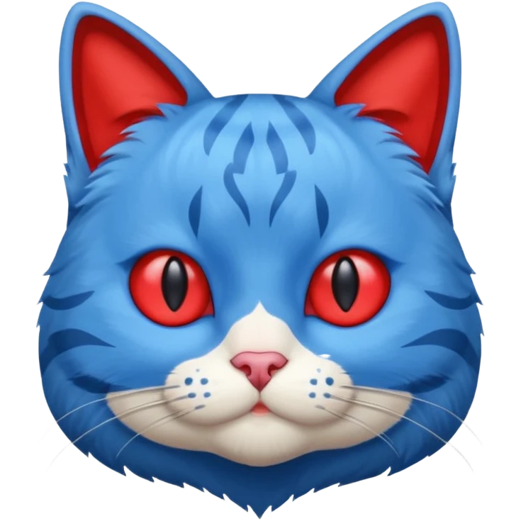 Cat with no ears head blue body blue with gadget red tail creator in fujiko pro emoji