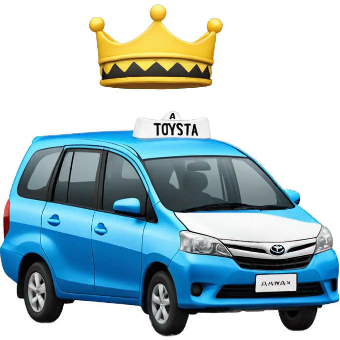 blue toyota avanza emoji, with taxi crown emoji