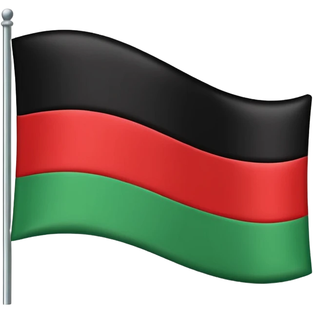 red on top, black in the middle, and green bottom horizontal stripe flag emoji