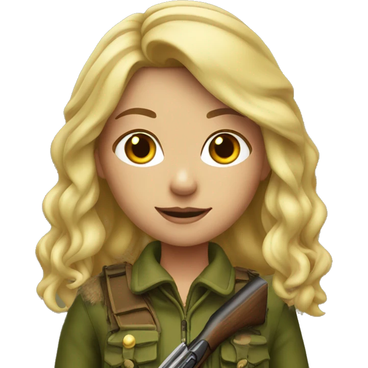 Blonde girl in hunting outfit emoji