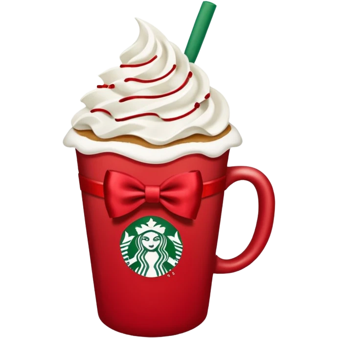 Starbucks drink with a bow emoji