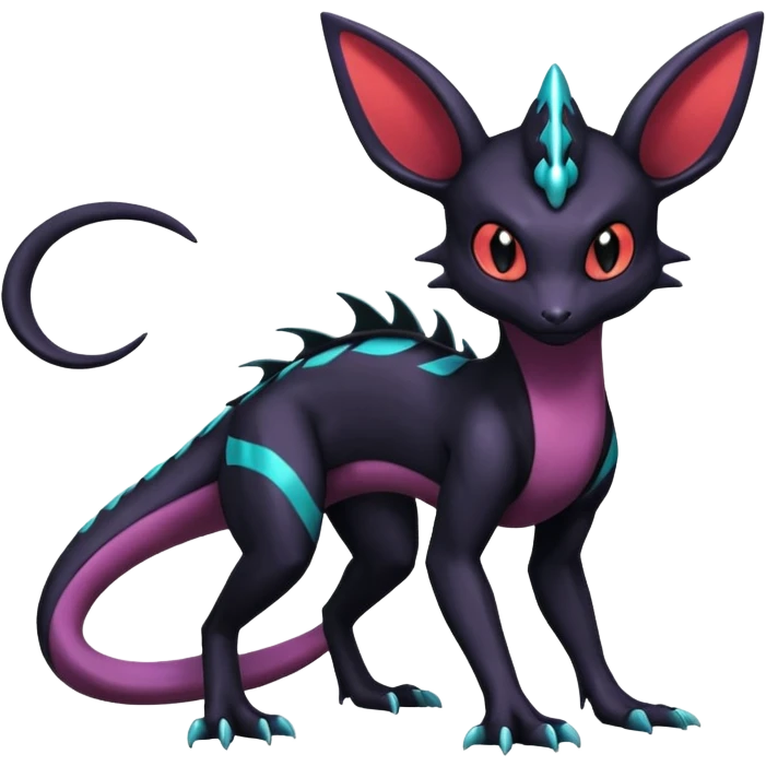 Shiny Salandit-Umbreon-Noivern-Noibat-Hybrid (Full body) emoji