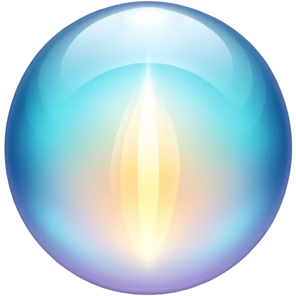Minimalist ethereal glowing orb with soft subtle waves radiating outward, gentle floating aura, elegant and minimal emoji