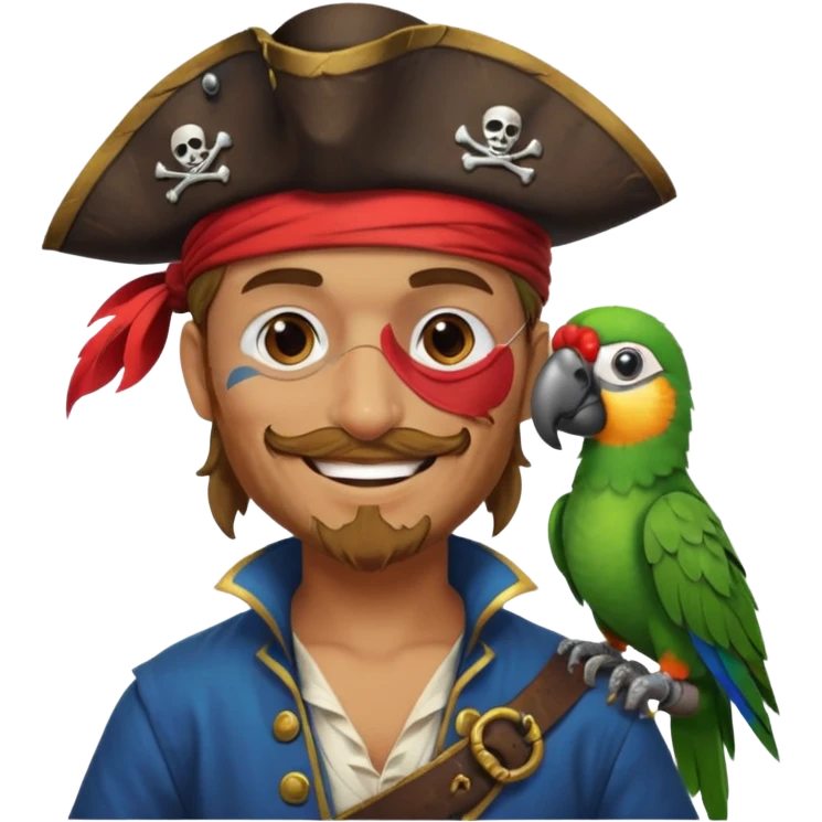pirate and parrot emoji