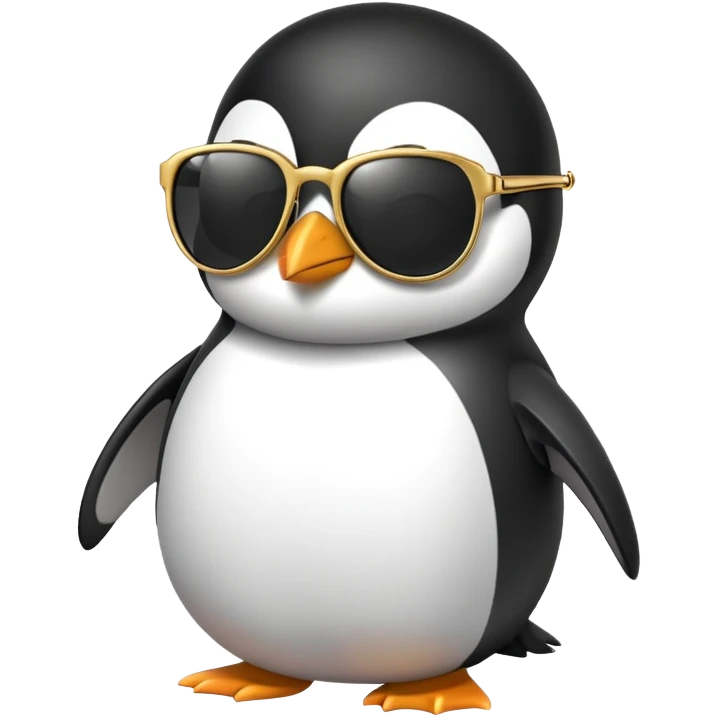 penguin with sunglasses and neck chain emoji