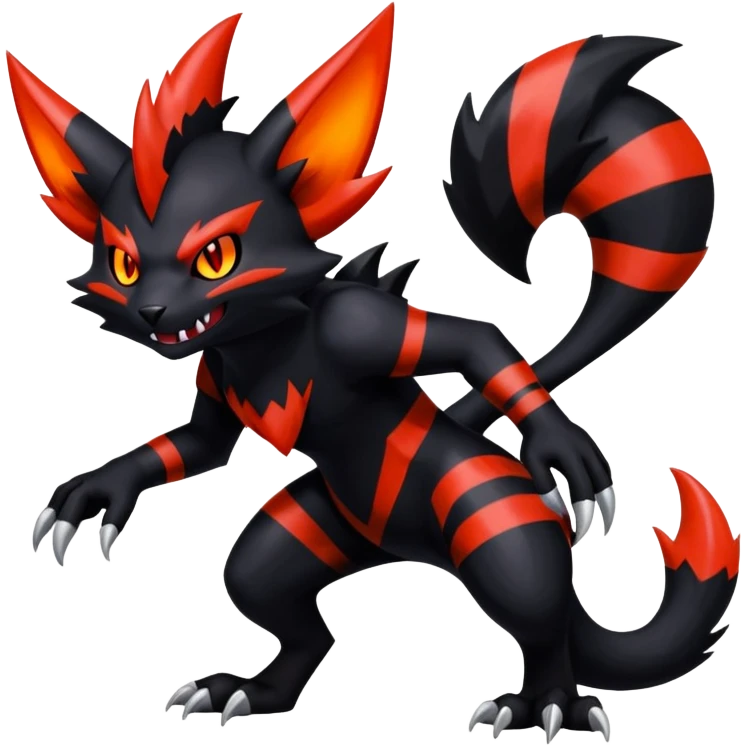 Shiny Dark Exotic Weavile-Darkrai-Torracat-Zangoose-Hybrid-Creature emoji