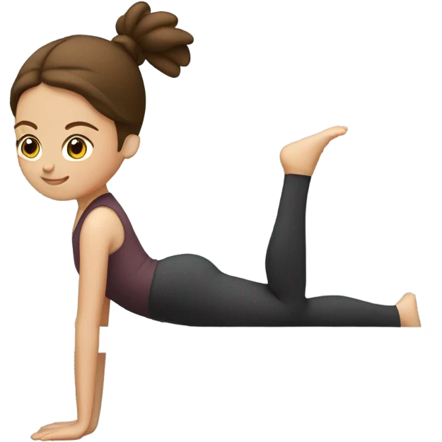 A girl with brown hair doing pilates emoji