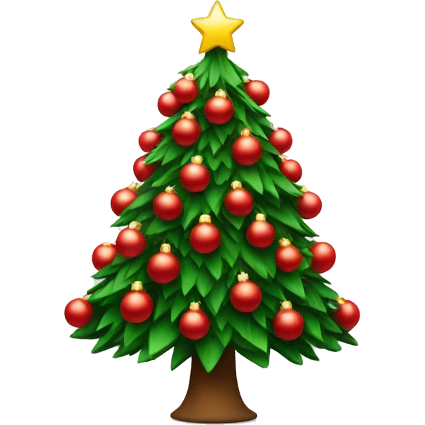 Christmas tree with red ornaments emoji