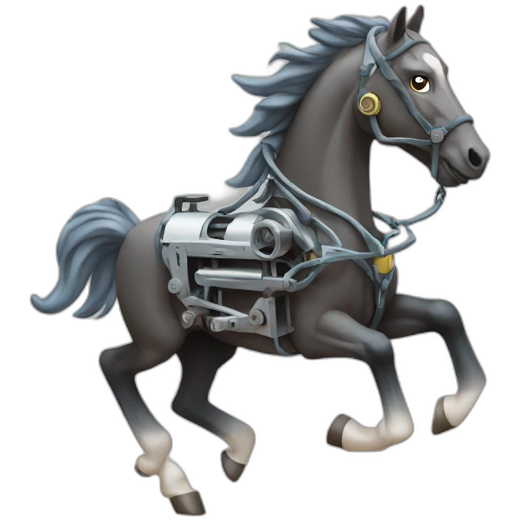 Mechanical running horse emoji