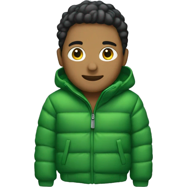 GREEN puffer jacket WITHOUT HOODIE emoji