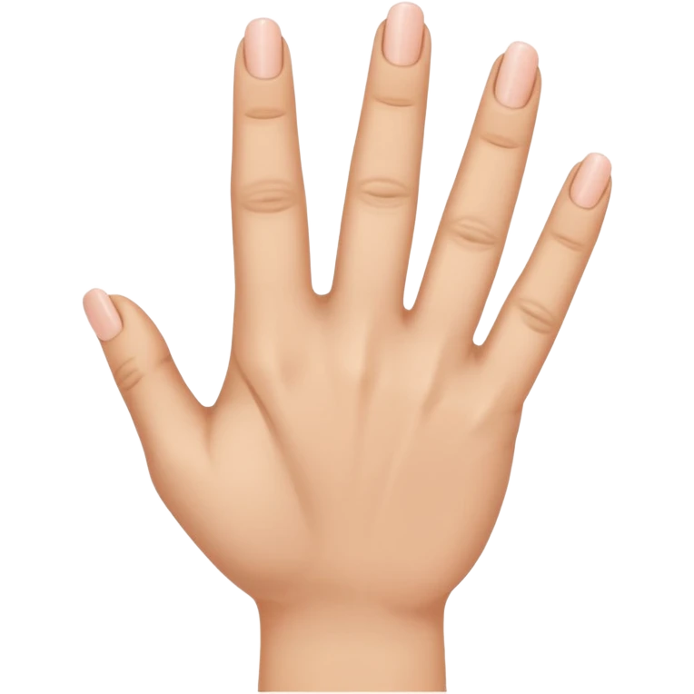 the ring finger, index finger, and middle finger facing up while the thumb and pinky finger are facing inwards towards the hand emoji