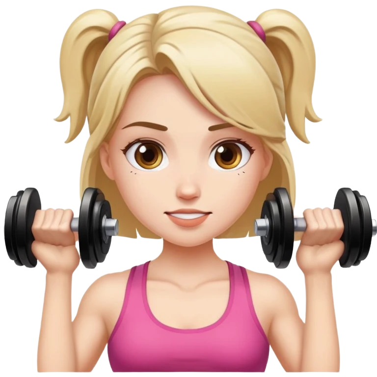 Pretty girl lifting weights emoji
