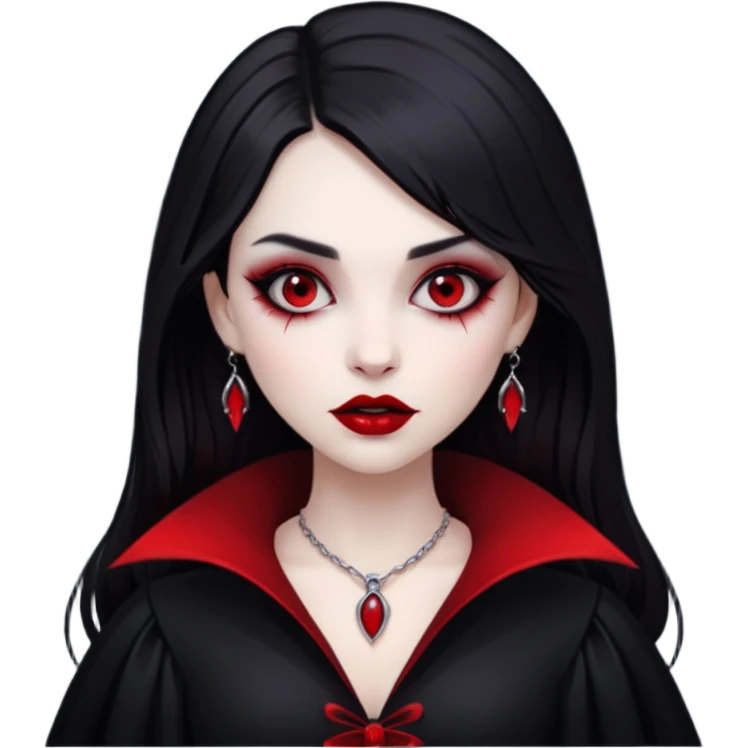 девушка вампир с темными волосами и готическим макияжем emoji