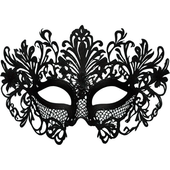 black lace masquerade mask emoji
