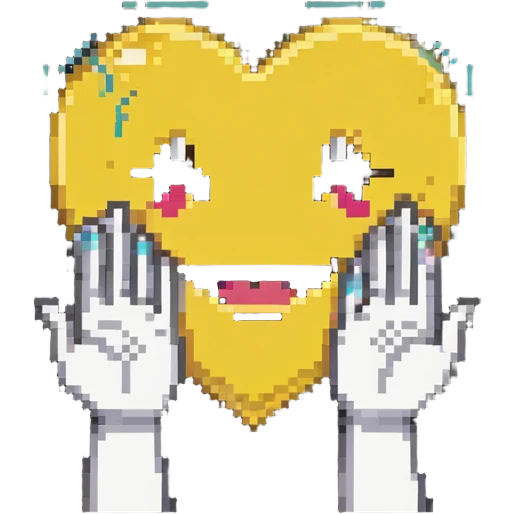 combination of the emojis 🥹 and 💖 emoji