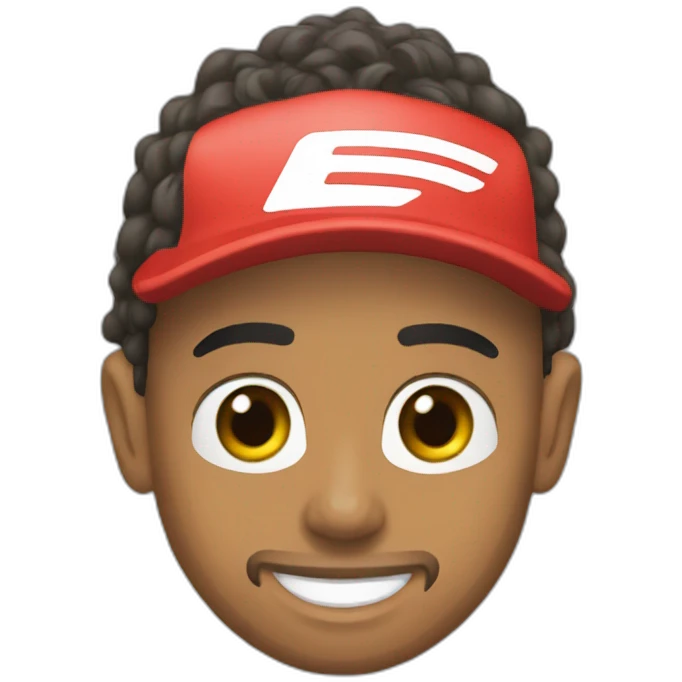 Lewis Hamilton qui lève une coupe emoji