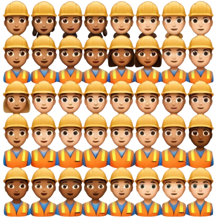worker 30 faces of emojis emoji