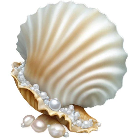 Nice shell with pearl and water emoji