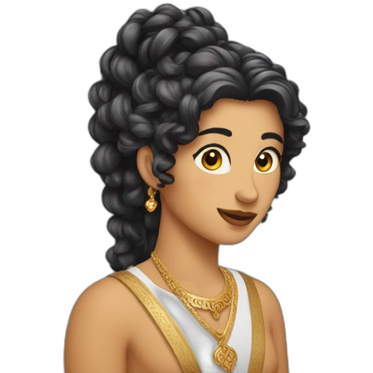 Une arabe avec les cheveux boucles emoji