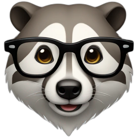 badger wearing glasses emoji