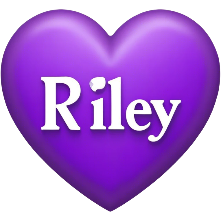 Purple Heart with the letters Riley in the middle  emoji