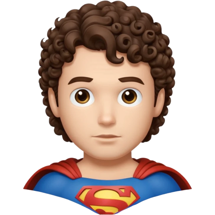 Superman with curly brown hair  emoji