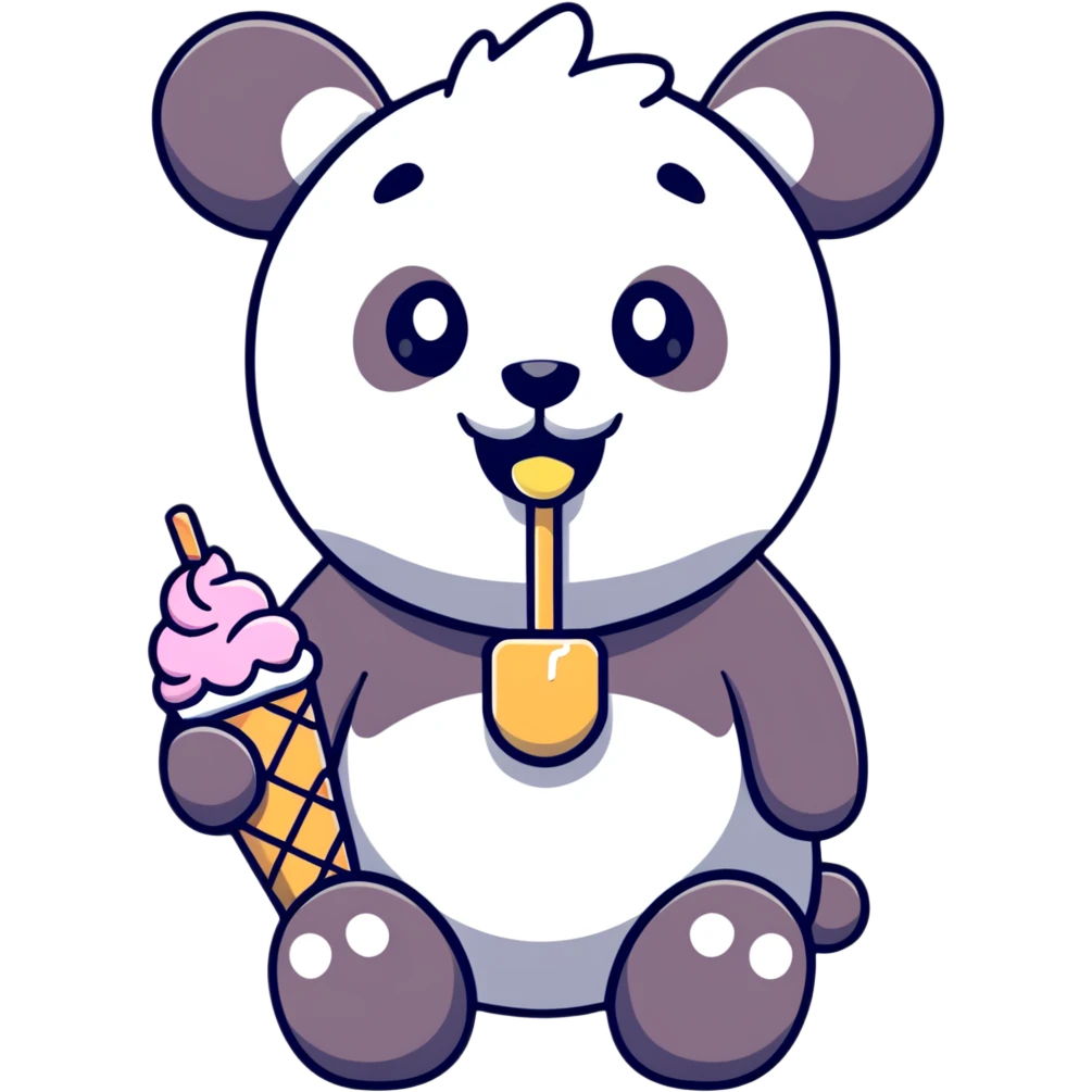 Panda eating ice cream emoji