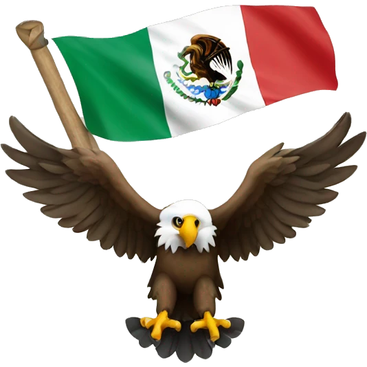 Eagle with Mexican flag  emoji