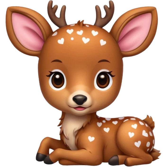 Baby deer with hearts  emoji