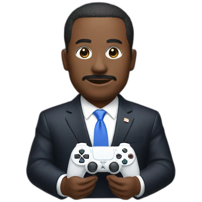president holds playstation 5 in hands emoji