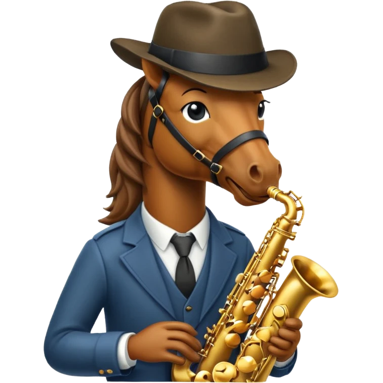 Horse playing saxophone jazz emoji