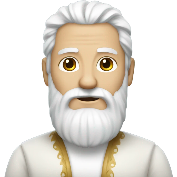 A man with a long white beard, white hair, wearing a white tunic emoji