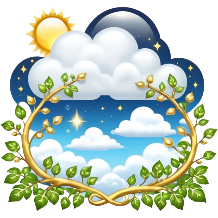 White and glittery gold with marble stones, vines, divine, heavenly, spiritual, pure, glowing, cute clouds, sunshine, sparkly, beautiful, elegant, luxurious, pretty, aesthetic scenery scene picture   emoji