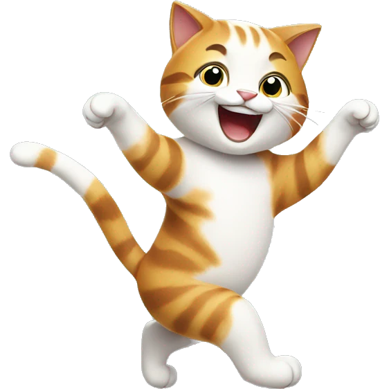 A happy cat Dance  emoji