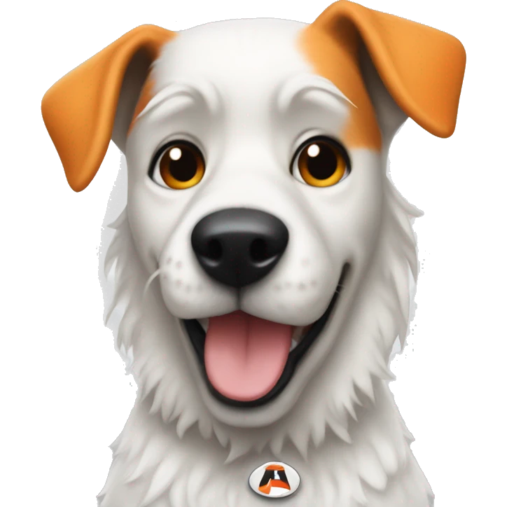 white dog in a AFL GWS jumper emoji