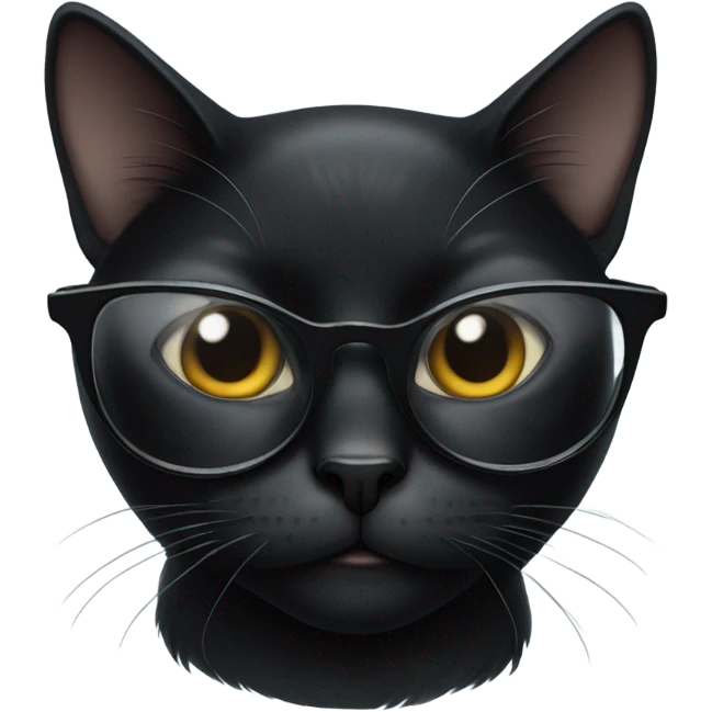 black cat eye glasses emoji