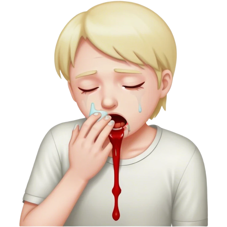 Head vomiting blood with nosebleeds emoji