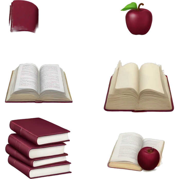 Burgundy textbooks emoji
